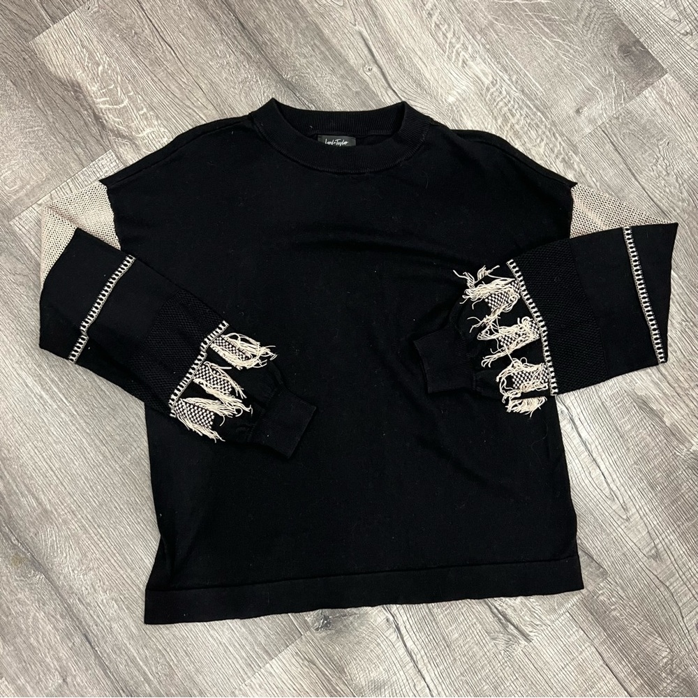 Lord & Taylor Western Fringe Sweater